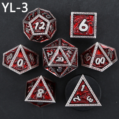 Yeşil DND Ejderha ve Zindan Metal Dice Set Özel Kişiselleştirilmiş Rune Dice Set