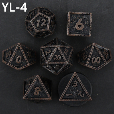 Yeşil DND Ejderha ve Zindan Metal Dice Set Özel Kişiselleştirilmiş Rune Dice Set