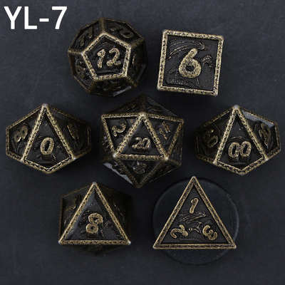 Yeşil DND Ejderha ve Zindan Metal Dice Set Özel Kişiselleştirilmiş Rune Dice Set