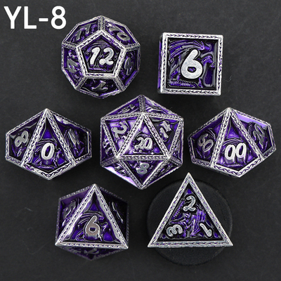 Yeşil DND Ejderha ve Zindan Metal Dice Set Özel Kişiselleştirilmiş Rune Dice Set