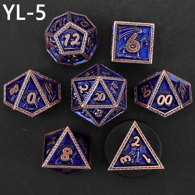 Yeşil DND Ejderha ve Zindan Metal Dice Set Özel Kişiselleştirilmiş Rune Dice Set