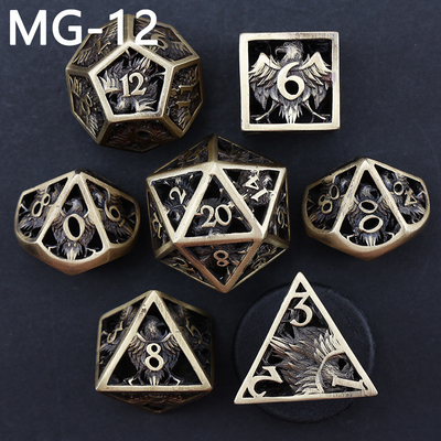 Çürük metal zar seti polyhedron özel zar ejderha ve ejderha zar tahtası oyunu