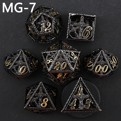 Çürük metal zar seti polyhedron özel zar ejderha ve ejderha zar tahtası oyunu
