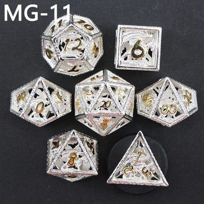 Çürük metal zar seti polyhedron özel zar ejderha ve ejderha zar tahtası oyunu