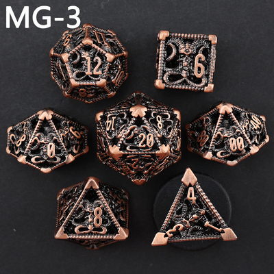 Çürük metal zar seti polyhedron özel zar ejderha ve ejderha zar tahtası oyunu
