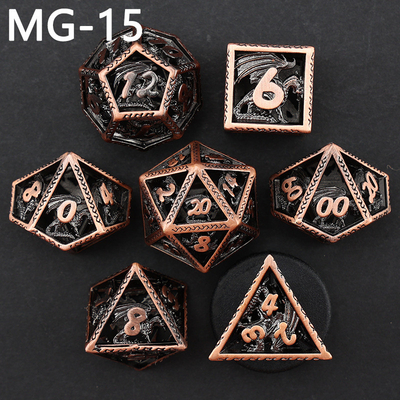 Çürük metal zar seti polyhedron özel zar ejderha ve ejderha zar tahtası oyunu