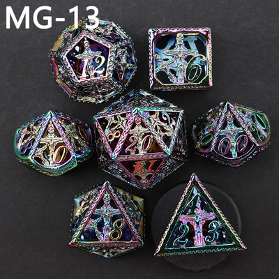 Çürük metal zar seti polyhedron özel zar ejderha ve ejderha zar tahtası oyunu