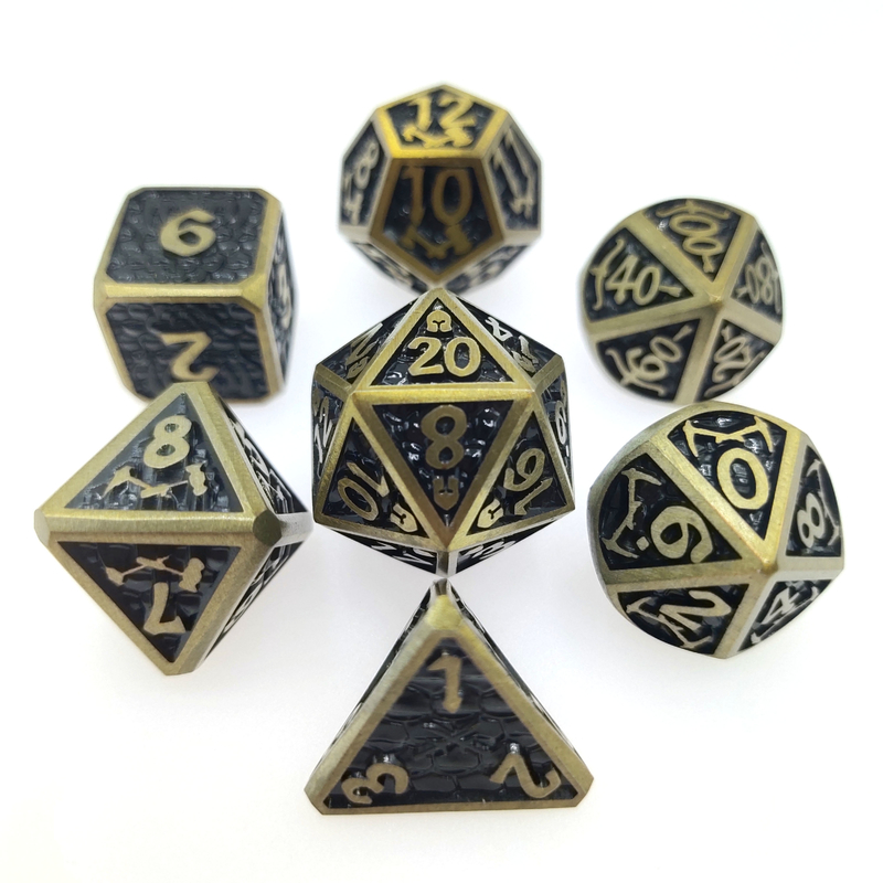 DND veya RPG zarları için zar seti Pratik Kaplama Keskin renkli Metal