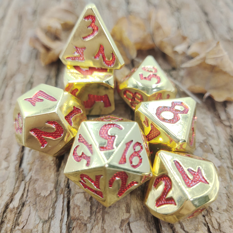 RPG Kart Oyunları İçin D4, D6, D8, D10, D12, D20 ve D% Lüks Çok Yüzlü Zar Seti