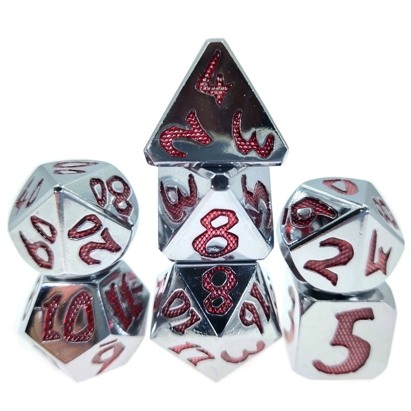 Şerit kırmızı Kokusuz Hafif Çok Fonksiyonlu Polyhedron Zar Zar Seti Sağlam 7 Adet Boyut 12cm Rpg Oyunu İçin