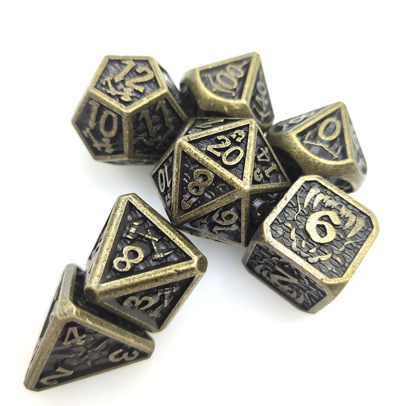Masa Üstü Oyun Zar Seti Çok Yüzlü Aşınmaya Dayanıklı Metal Mini Zar Metal Sarı İçin Aşınma Önleyici