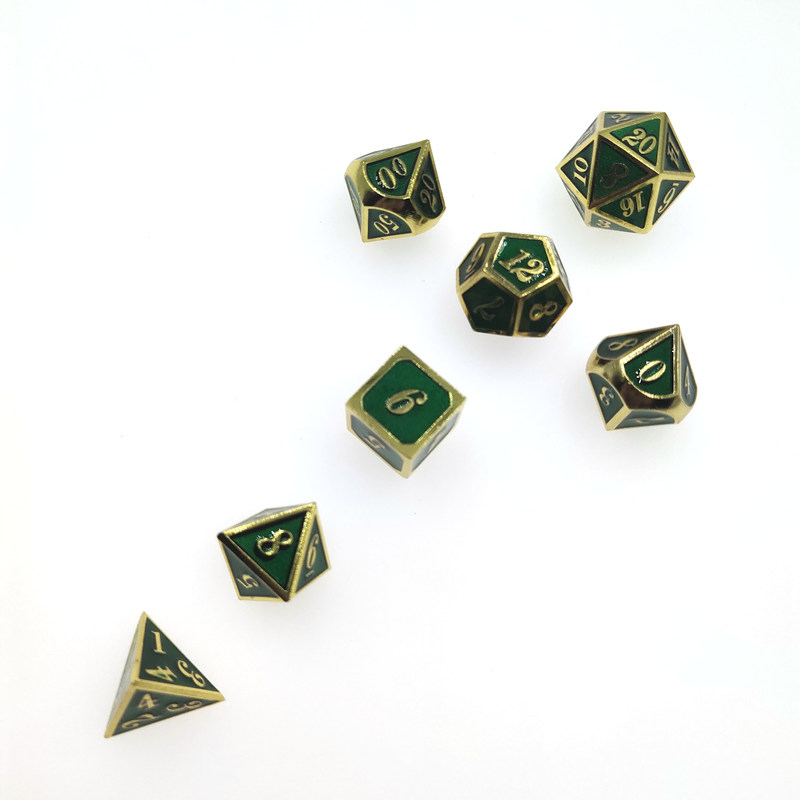 ISO9001 Beyaz Metal Çokyüzlü Zar El Dökme Metal El Yapımı Masa Üstü Zar Seti Çokyüzlü