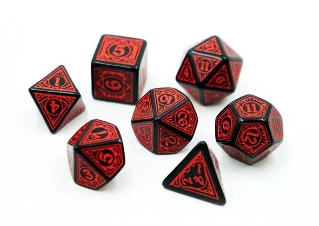 Modaya uygun RPG oyunu zar seti 20 mm Siyah Arkaplan Renk Deseni