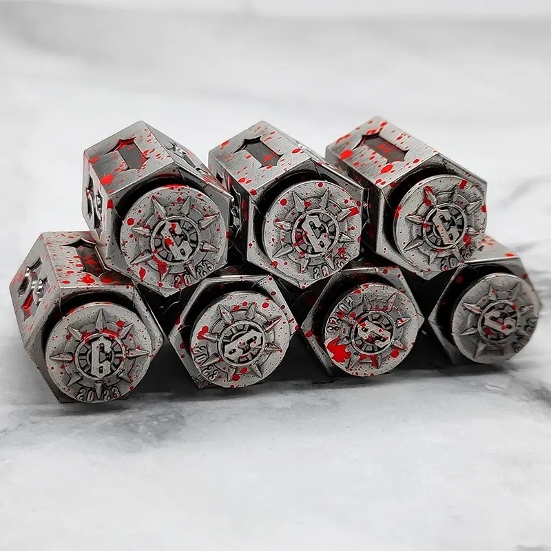 Standart Oyun DND Metal Dice Poker Parti Masaüstü Oyunları için Çokgen Ağırlaştırılmış Set