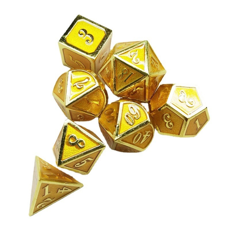 Enamel endüstrisi katı metal zar seti Bude Erkek kapısı Cruch DND RPG