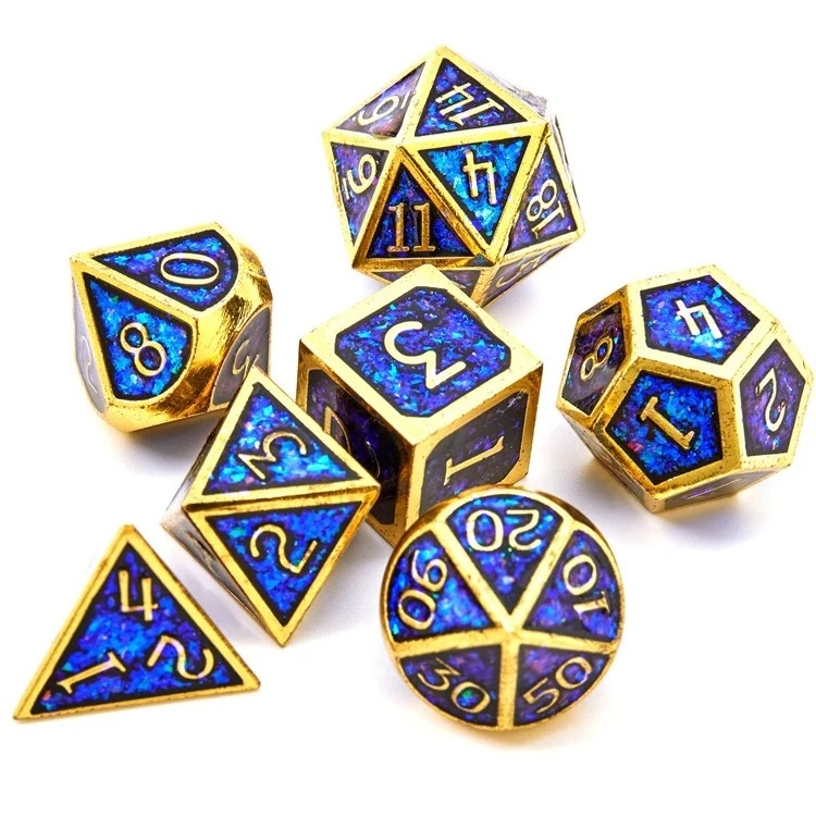 Parlak Altın Toz Katı Metal Çöp Satır Oyunları Ejder ve Zindan DND RPG