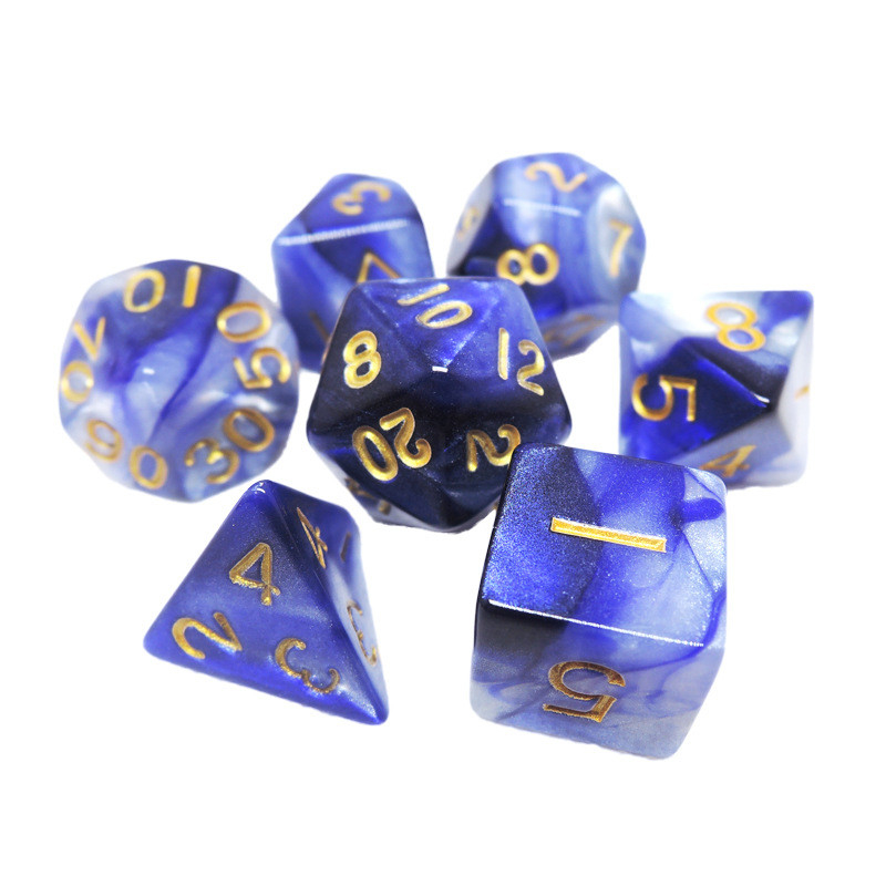 Poly Color Resin Dice Set#Rpg#Dnd#Coc Mermer Deseni Preminum ve Lüks