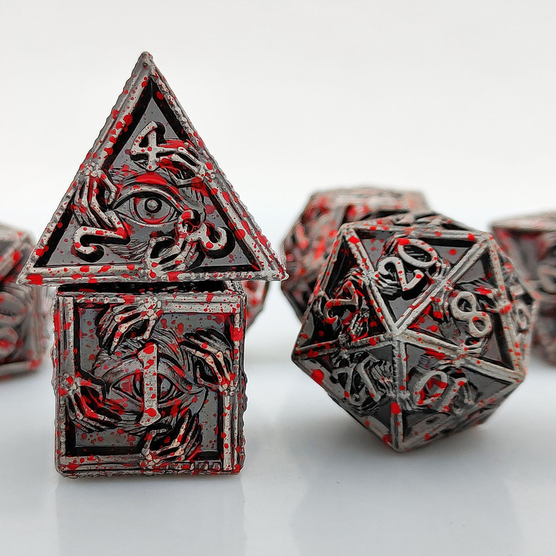 Lüks Metal Çoklu Çöp 8 Etkin Renkli TRPG Zindan ve Ejderhalar Dnd Metal Çöp Set