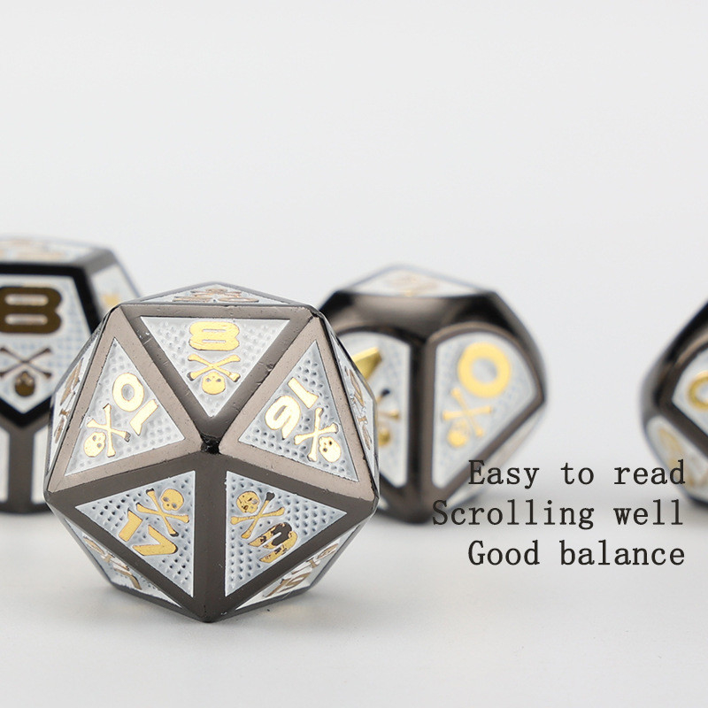 7 Skeleton Dice, Çoklu Yüzlü Dijital Renkli DND Tahta Oyunu, Ejderha ve Zindan