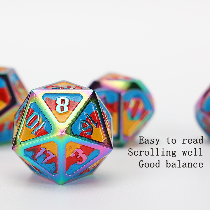 Özel metal ve plastik zar D20 oyunu D &amp; D çokgen DND zar seti RPG zar